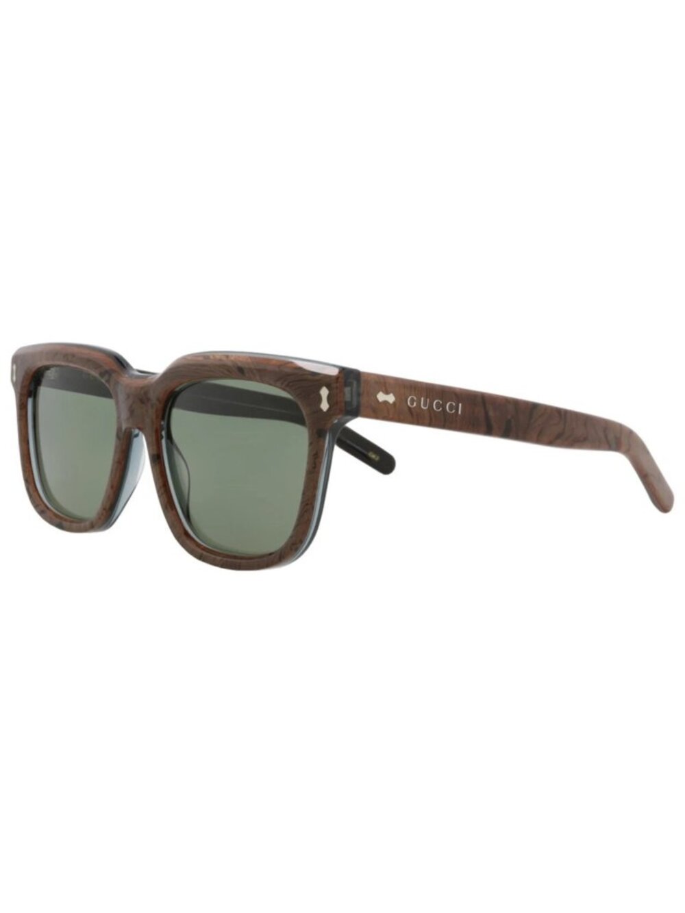 New Gucci Women's Sunglasses Square Rectangle Recycled Acetate Frame Mens Blue